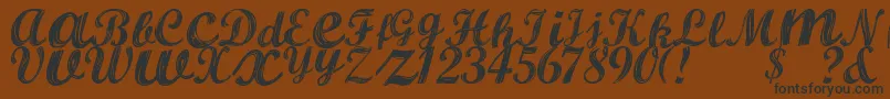 AlburaRegular Font – Black Fonts on Brown Background