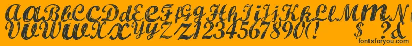 AlburaRegular Font – Black Fonts on Orange Background