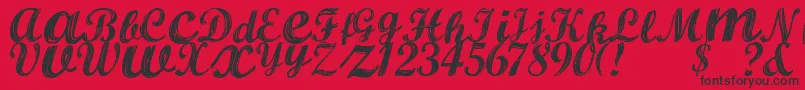 AlburaRegular Font – Black Fonts on Red Background