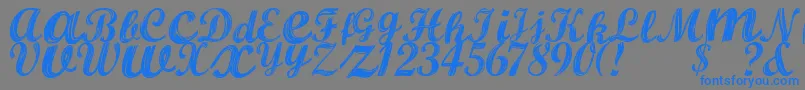 AlburaRegular Font – Blue Fonts on Gray Background