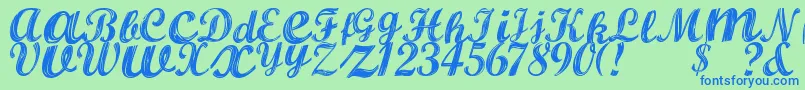 AlburaRegular Font – Blue Fonts on Green Background