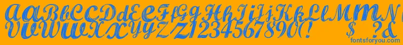 AlburaRegular Font – Blue Fonts on Orange Background