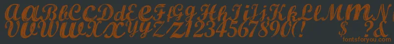 AlburaRegular-fontti – ruskeat fontit mustalla taustalla