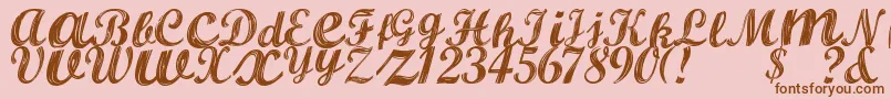 AlburaRegular Font – Brown Fonts on Pink Background