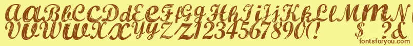 AlburaRegular Font – Brown Fonts on Yellow Background