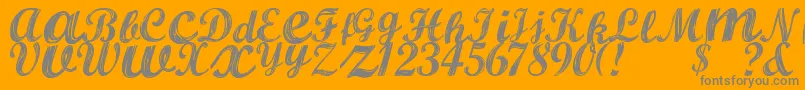 AlburaRegular Font – Gray Fonts on Orange Background