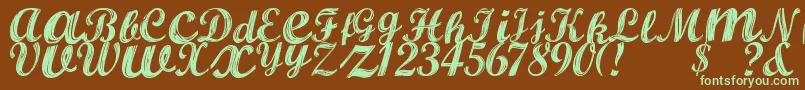 AlburaRegular Font – Green Fonts on Brown Background