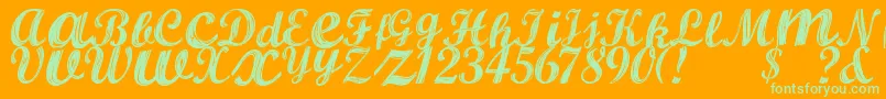 AlburaRegular Font – Green Fonts on Orange Background