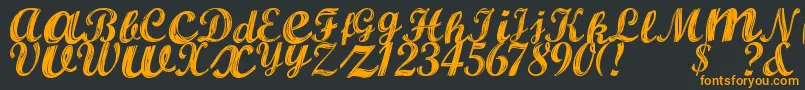 AlburaRegular Font – Orange Fonts on Black Background