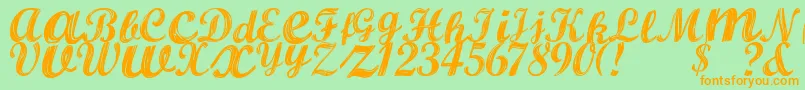 AlburaRegular Font – Orange Fonts on Green Background