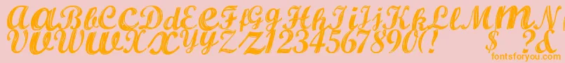 AlburaRegular Font – Orange Fonts on Pink Background