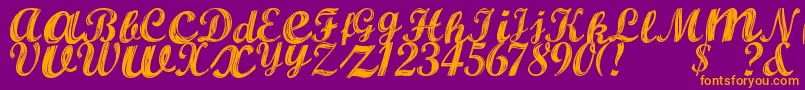 AlburaRegular Font – Orange Fonts on Purple Background