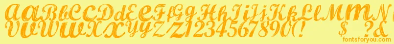 AlburaRegular Font – Orange Fonts on Yellow Background