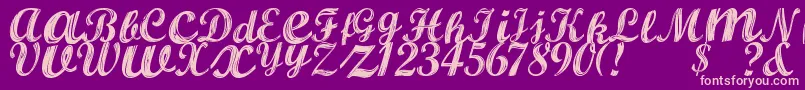AlburaRegular Font – Pink Fonts on Purple Background