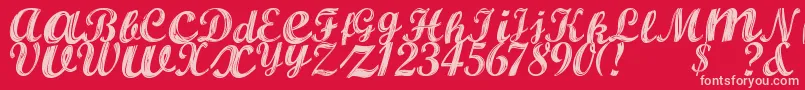 AlburaRegular Font – Pink Fonts on Red Background
