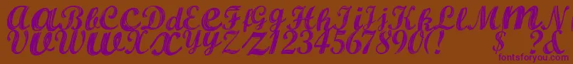 AlburaRegular Font – Purple Fonts on Brown Background