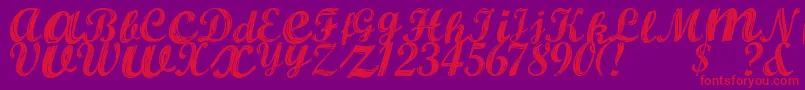 AlburaRegular Font – Red Fonts on Purple Background