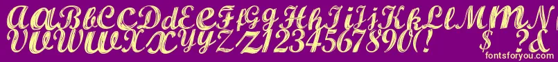 AlburaRegular Font – Yellow Fonts on Purple Background