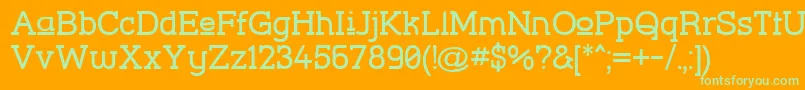 StreetCornerSlabUpper Font – Green Fonts on Orange Background