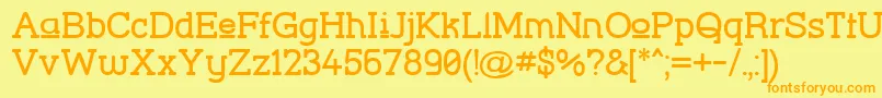 StreetCornerSlabUpper Font – Orange Fonts on Yellow Background