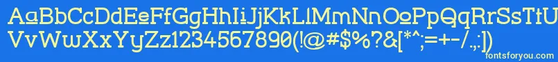 StreetCornerSlabUpper Font – Yellow Fonts on Blue Background