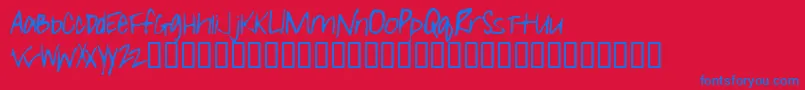 Girlieleslie Font – Blue Fonts on Red Background