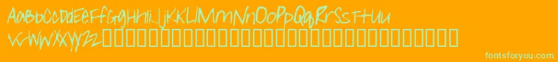 Girlieleslie Font – Green Fonts on Orange Background
