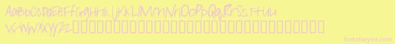 Girlieleslie Font – Pink Fonts on Yellow Background