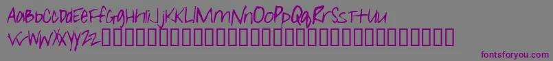Шрифт Girlieleslie – фиолетовые шрифты на сером фоне