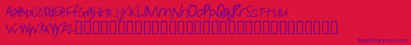 Girlieleslie Font – Purple Fonts on Red Background