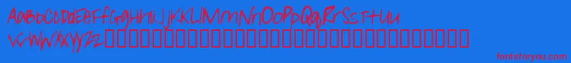 Girlieleslie Font – Red Fonts on Blue Background