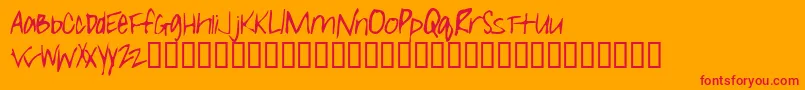 Girlieleslie Font – Red Fonts on Orange Background