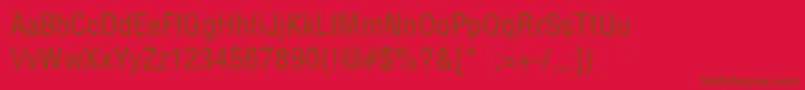 HelveticaConth-Schriftart – Braune Schriften auf rotem Hintergrund