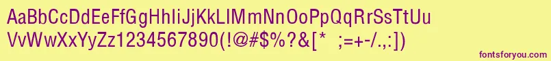 HelveticaConth Font – Purple Fonts on Yellow Background