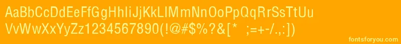 HelveticaConth Font – Yellow Fonts on Orange Background