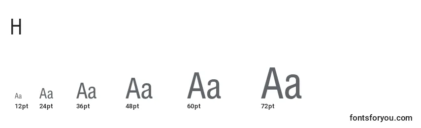 Размеры шрифта HelveticaConth