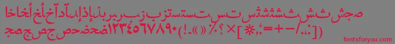 フォントHafizarabictt – 赤い文字の灰色の背景