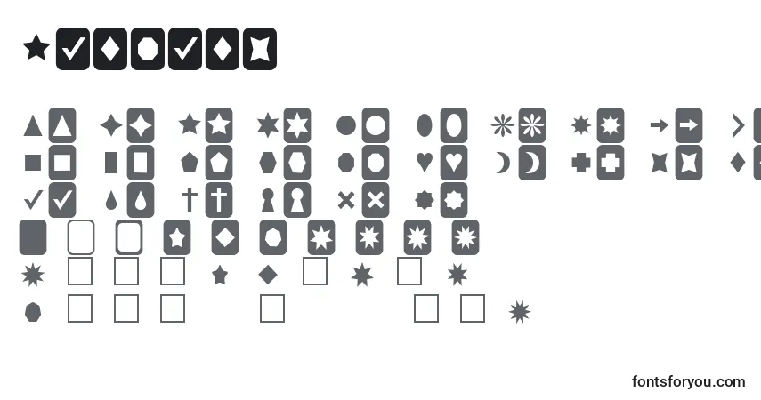 Schriftart Cutouts – Alphabet, Zahlen, spezielle Symbole