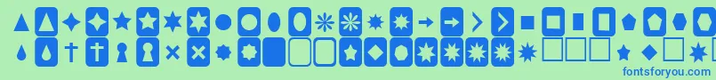Cutouts Font – Blue Fonts on Green Background
