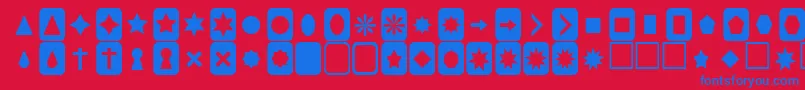 Cutouts Font – Blue Fonts on Red Background