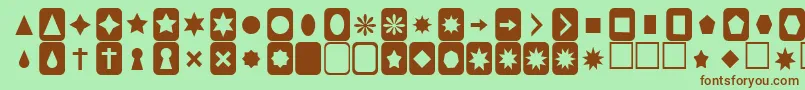 Cutouts Font – Brown Fonts on Green Background