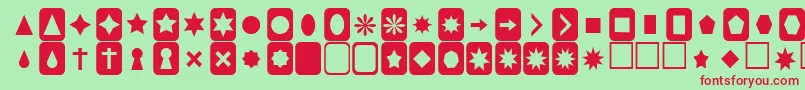 Cutouts Font – Red Fonts on Green Background