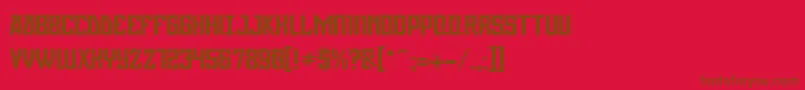 Gagarin ffy Font – Brown Fonts on Red Background