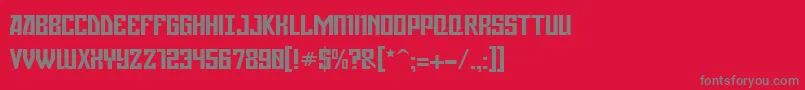 フォントGagarin ffy – 赤い背景に灰色の文字