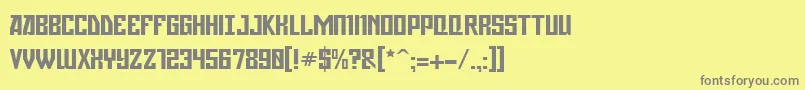 Gagarin ffy Font – Gray Fonts on Yellow Background