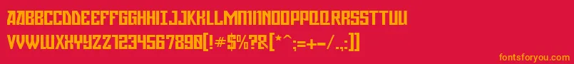 Gagarin ffy Font – Orange Fonts on Red Background
