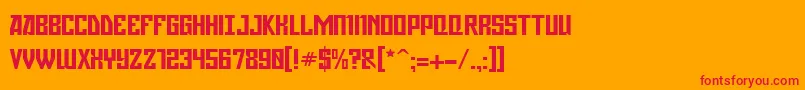 Gagarin ffy Font – Red Fonts on Orange Background