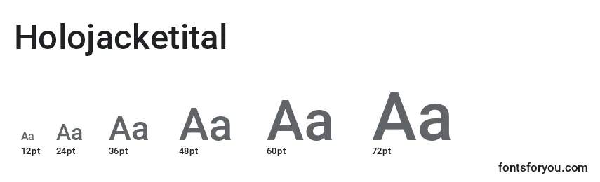 Размеры шрифта Holojacketital