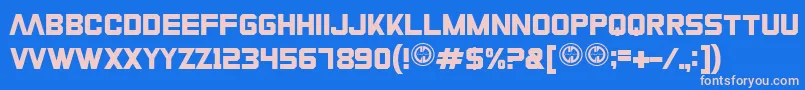 Zeroathletics Font – Pink Fonts on Blue Background