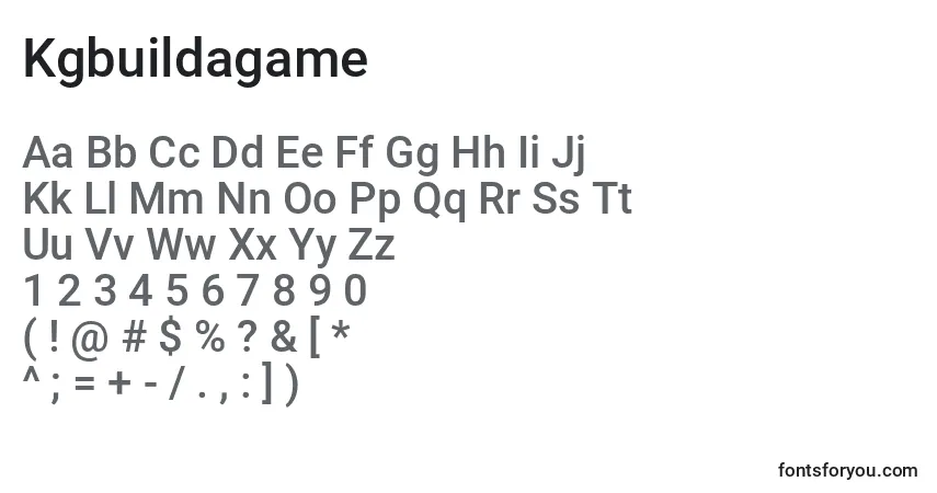 Czcionka Kgbuildagame – alfabet, cyfry, specjalne znaki